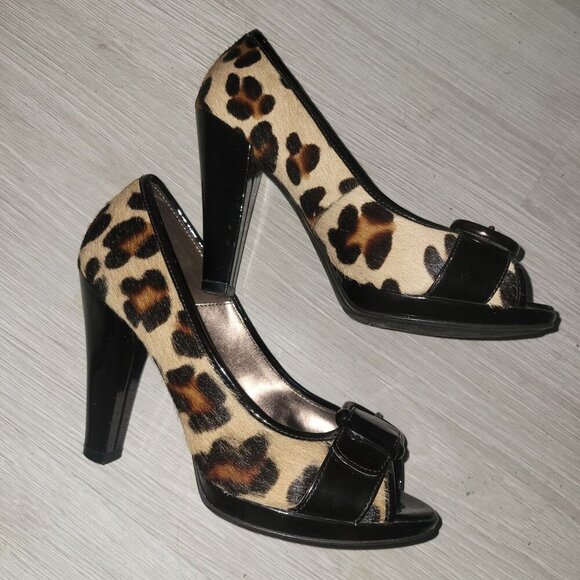 ISOLA  Animal Hair Print Buckle Front 7.5 Mobwife‎ Sexy NWOT Maximalist Party - Picture 9 of 11